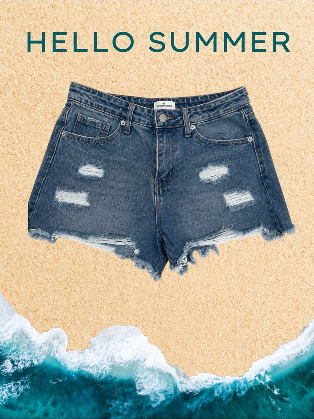 BP Ripped High Waist Mom Shorts.